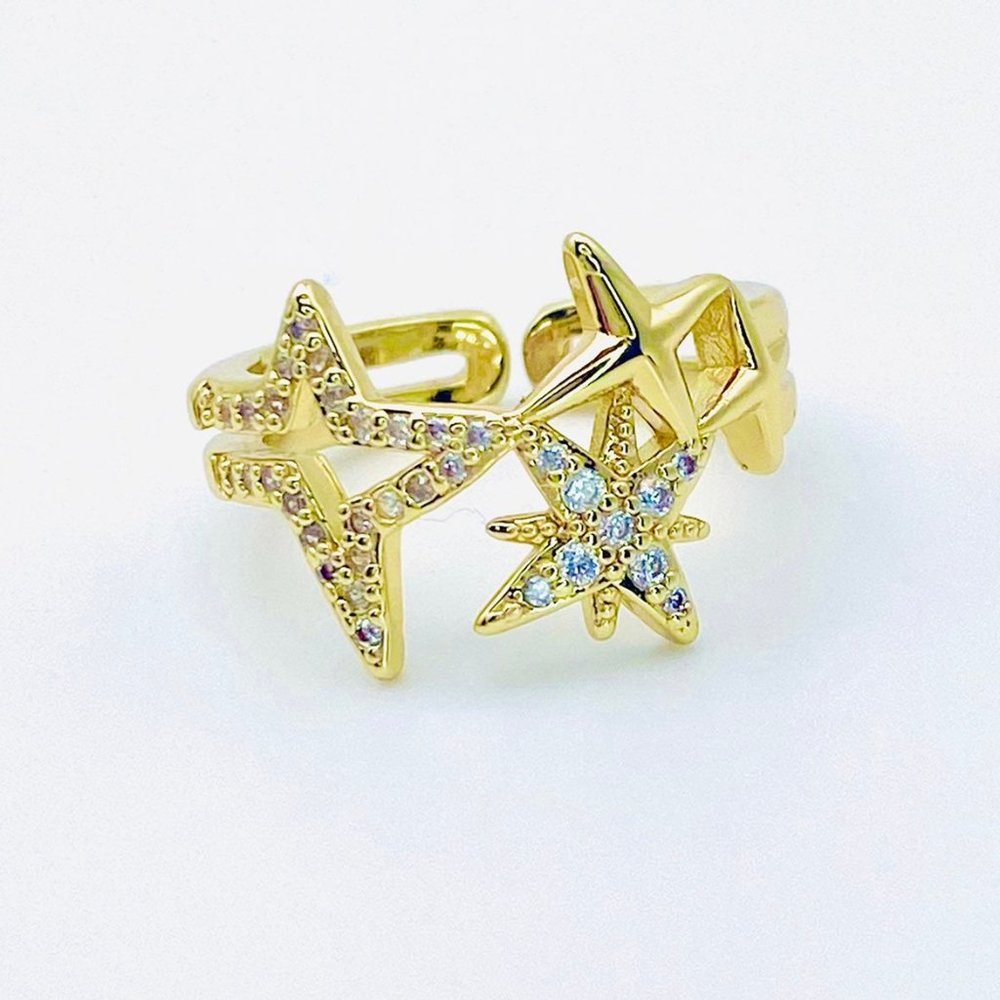 Celestial gold zircon ring